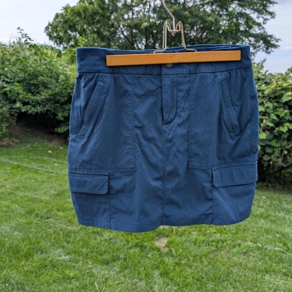 Athleta Blue Cargo Skirt Mini Utility Pockets‎ Casual Everyday